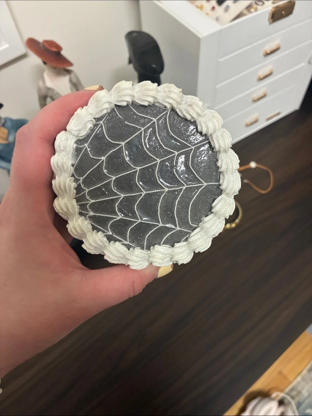 Black and White Spiderweb Jewelry Travel Case